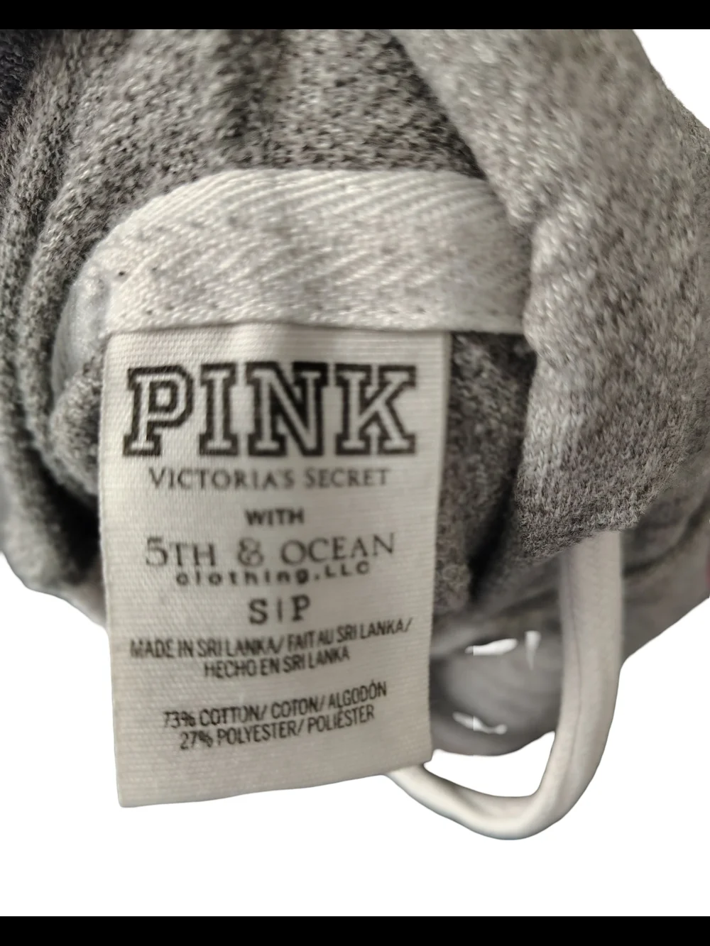 PINK Victoria's Secret Grey, Red & White 'Rebels' Pullover Hoodie